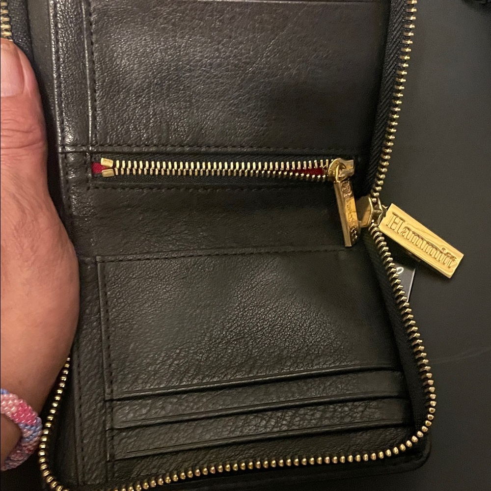 Hammitt Black Leather Wallet with Gold Stud Accents - Picture 2 of 4